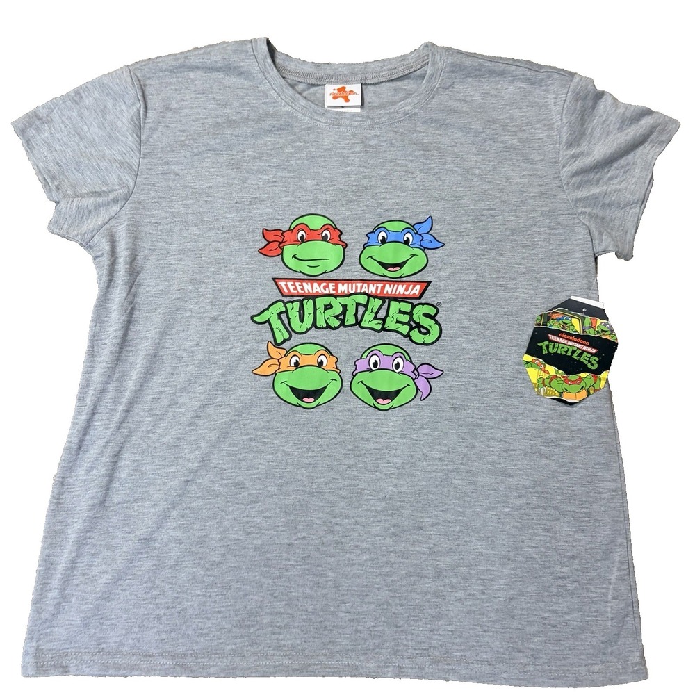 Teenage Mutant Ninja Turtles T Shirt Youth L Short Sleeve Gray NWT - Picture 1 of 7